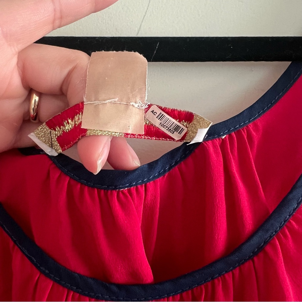 Amanda Uprichard AU Vintage 100% Silk Red Tunic Tank Dress Size: Petite - Picture 7 of 8